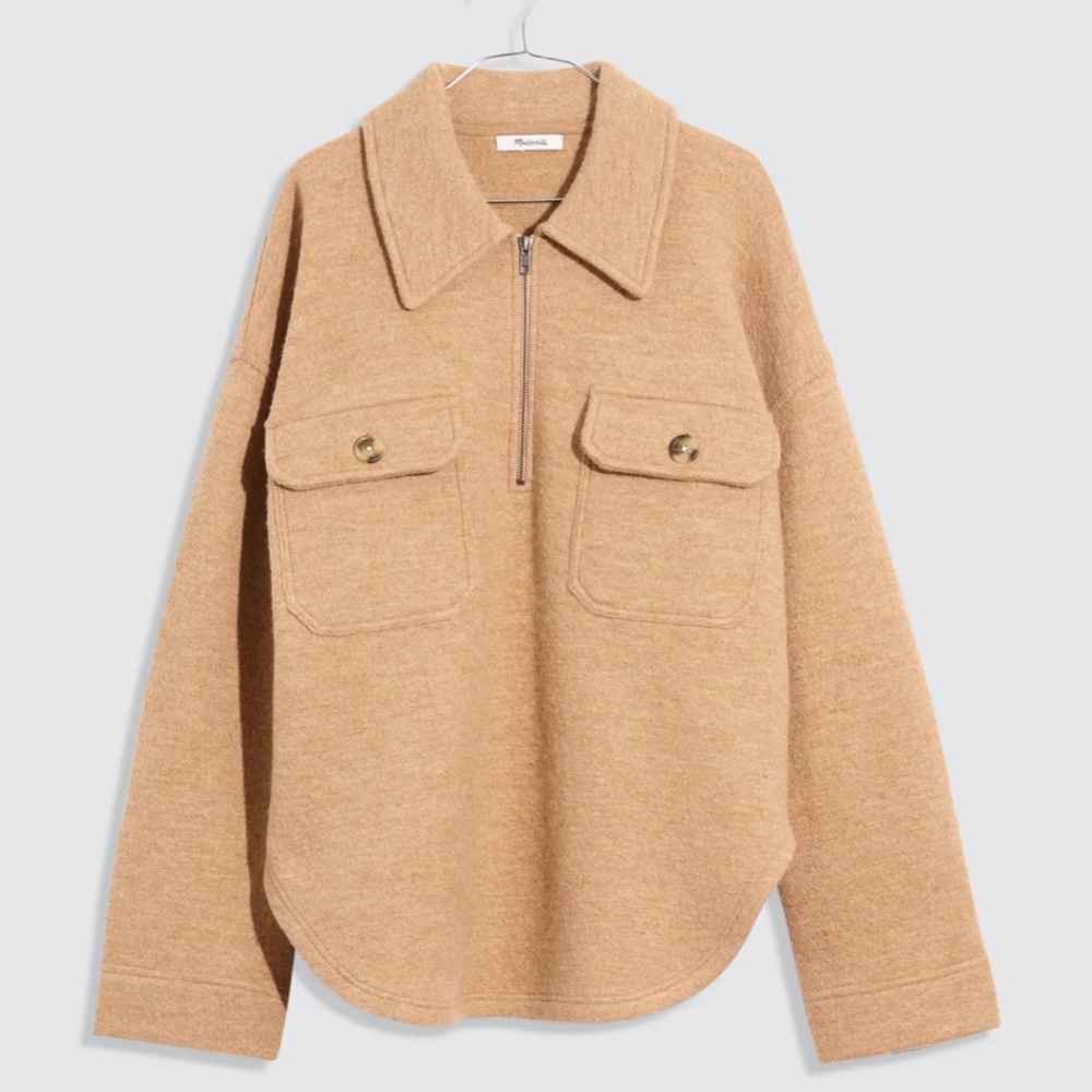 NWT Madewell Solid Ginkgo Half-Zip Sweater Coat